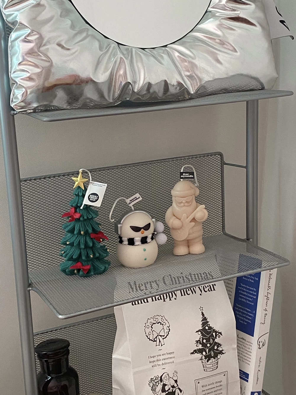 10X10代購🇰🇷蝴蝶結聖誕樹造型蠟燭7