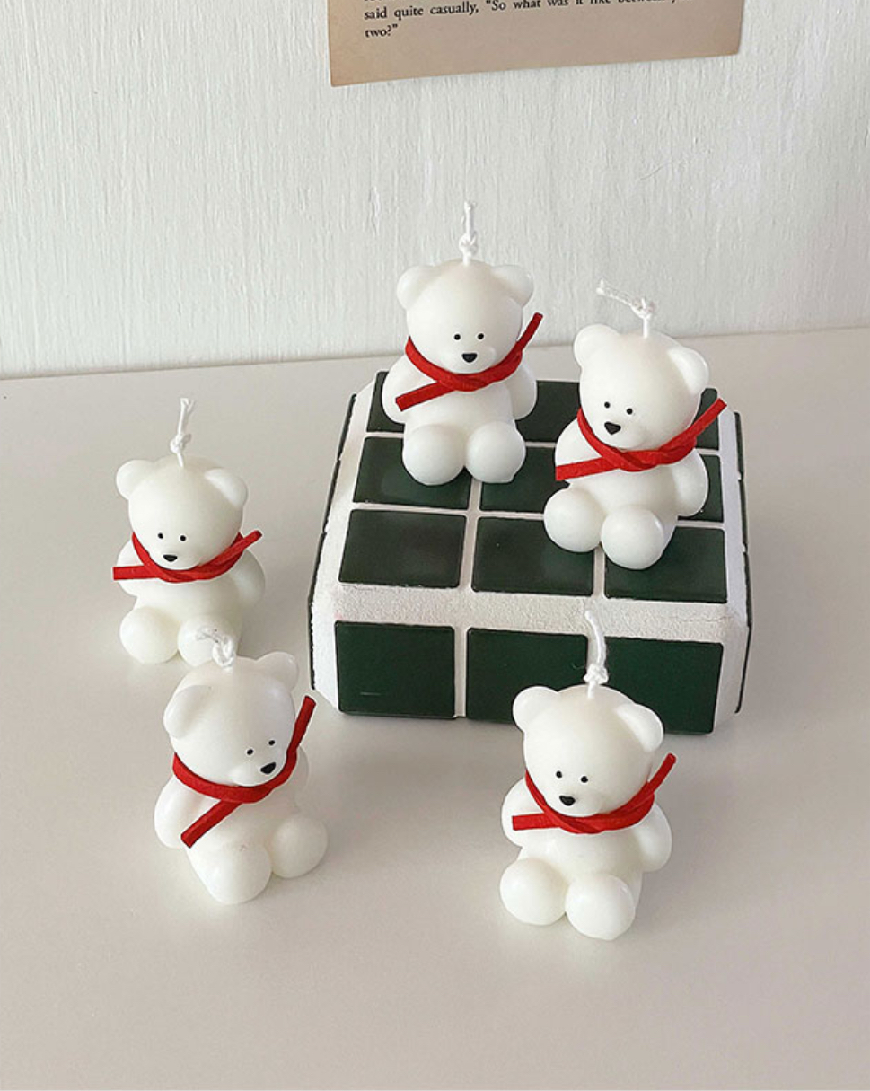 10X10代購🇰🇷紅領巾小熊蠟燭