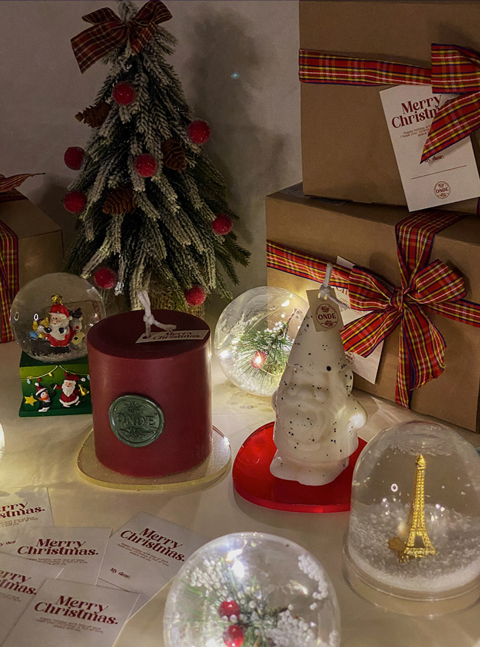 ONDE🇰🇷手工聖誕蠟燭禮盒(100%天然大豆蠟)