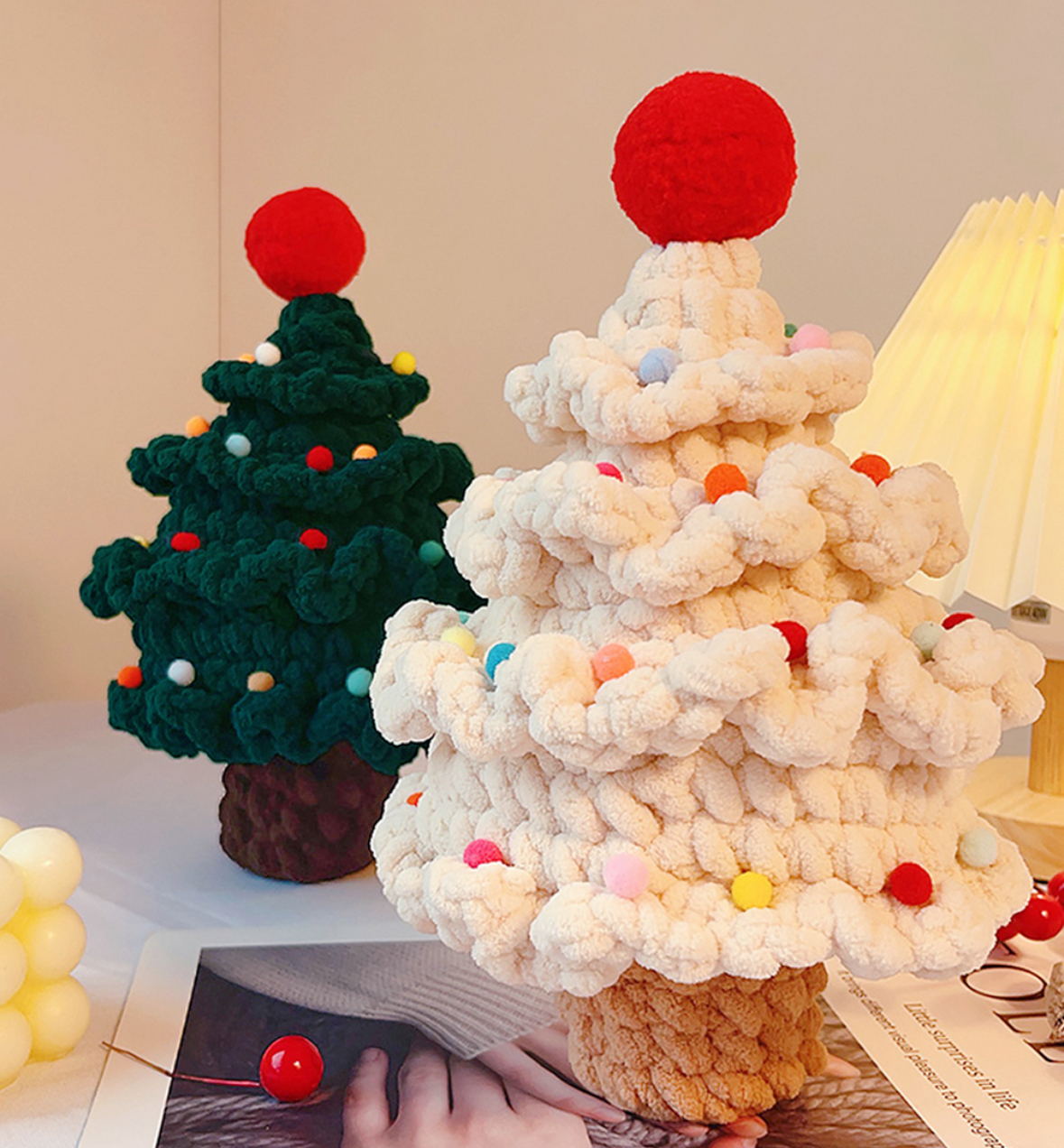 韓國代購🇰🇷DIY編織聖誕樹娃娃擺件(不含LED)