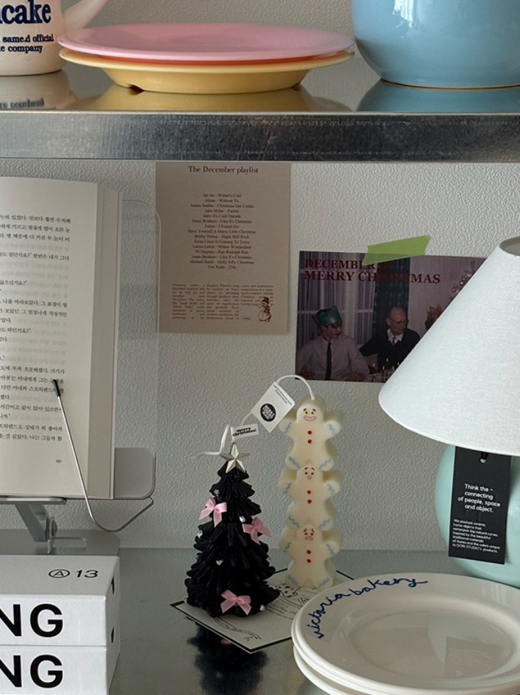 10X10代購🇰🇷蝴蝶結聖誕樹造型蠟燭4
