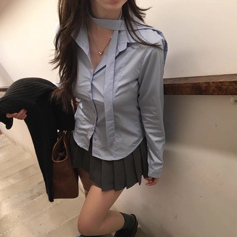 百搭腰身襯衫(附綁帶)