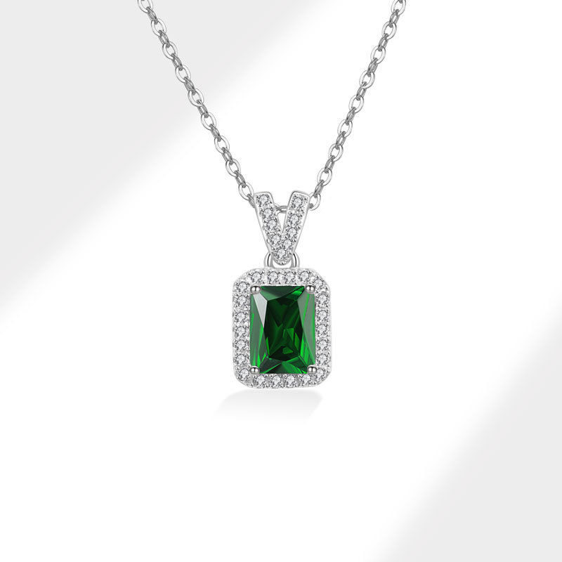 S925銀祖母綠寶石香水瓶項鏈 S925銀祖母綠寶石香水瓶項鏈