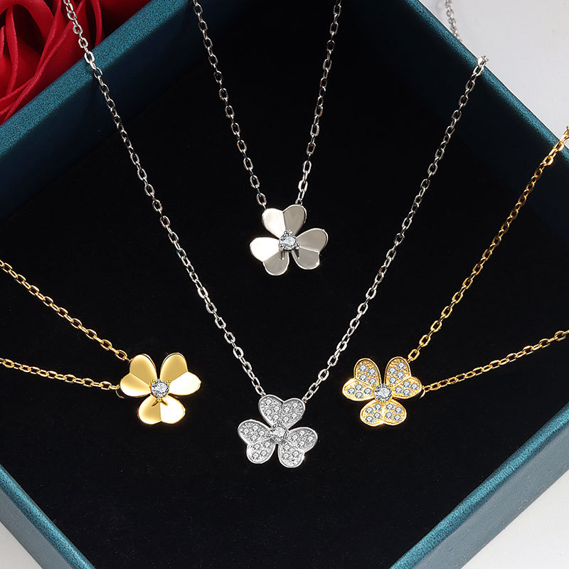 S925銀三葉草鎖骨練