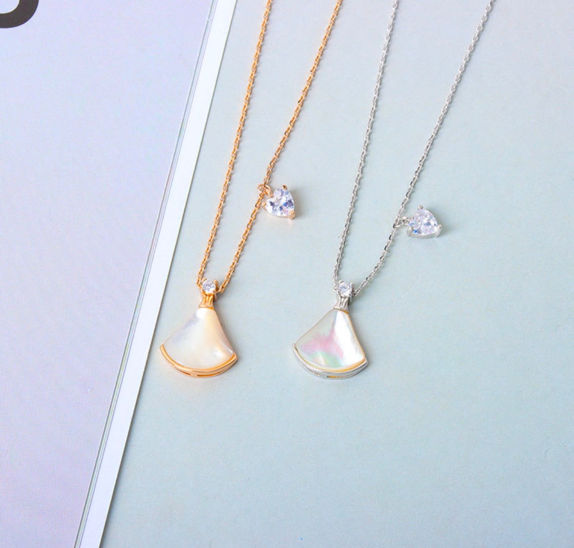 純銀扇形小裙子項鍊