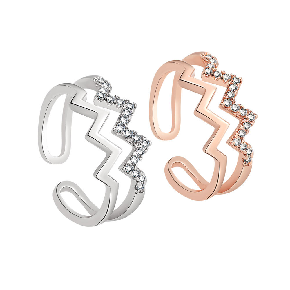 雙層波浪心電圖戒指 雙層波浪心電圖戒指