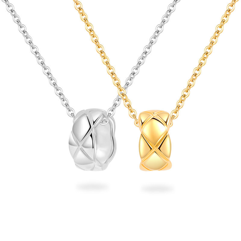 S925銀小金珠吊墜菱格項鏈 S925銀小金珠吊墜菱格項鏈