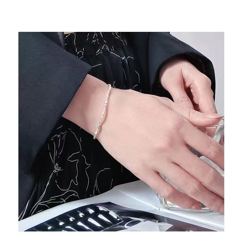 S925碎銀幾何輕奢小眾手鏈