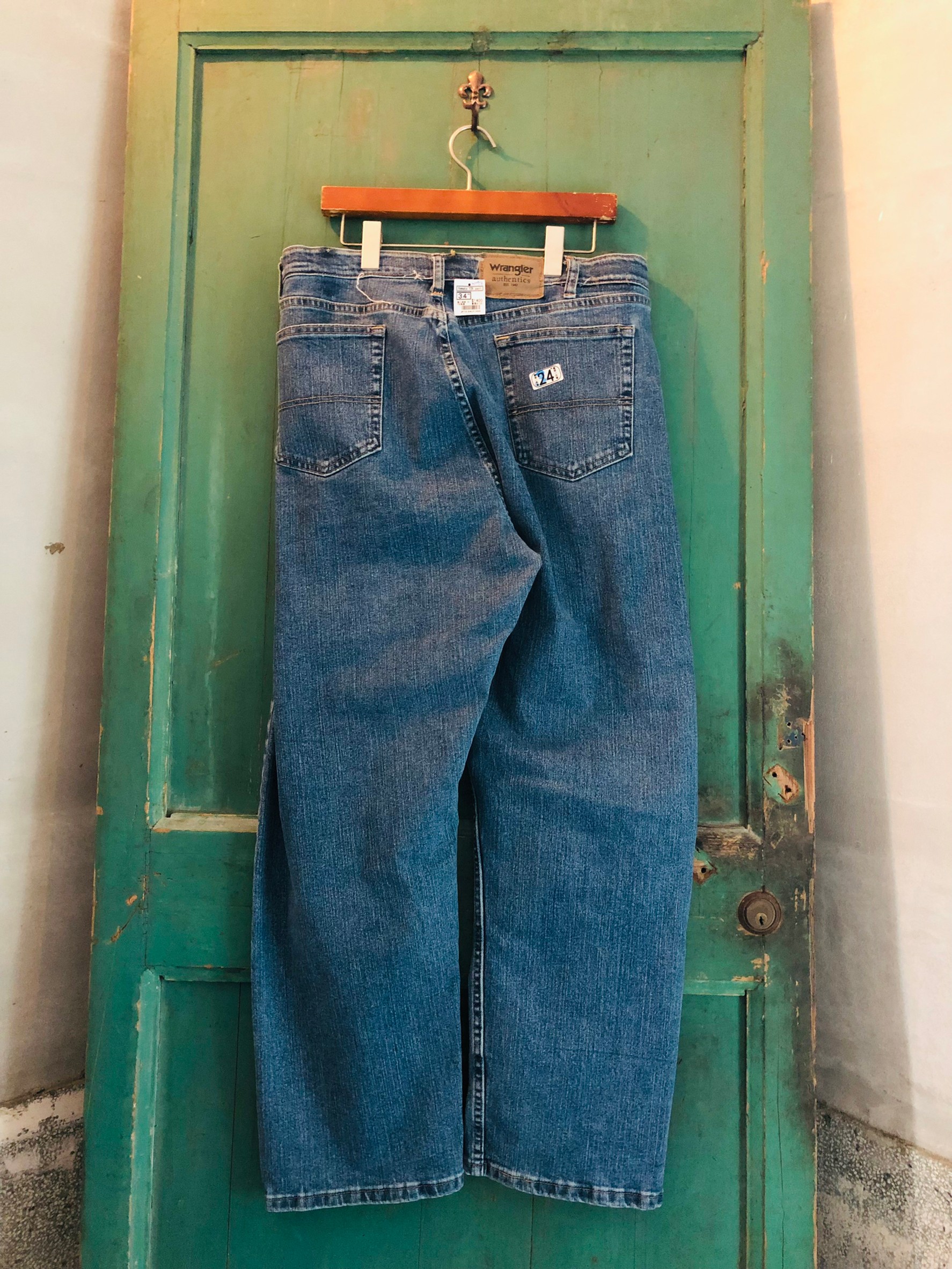 Wrangler 水洗Y2K打摺丹寧褲 (34腰) E-230802-7【星期一古著 BLUE MONDAY VINTAGE台南店】