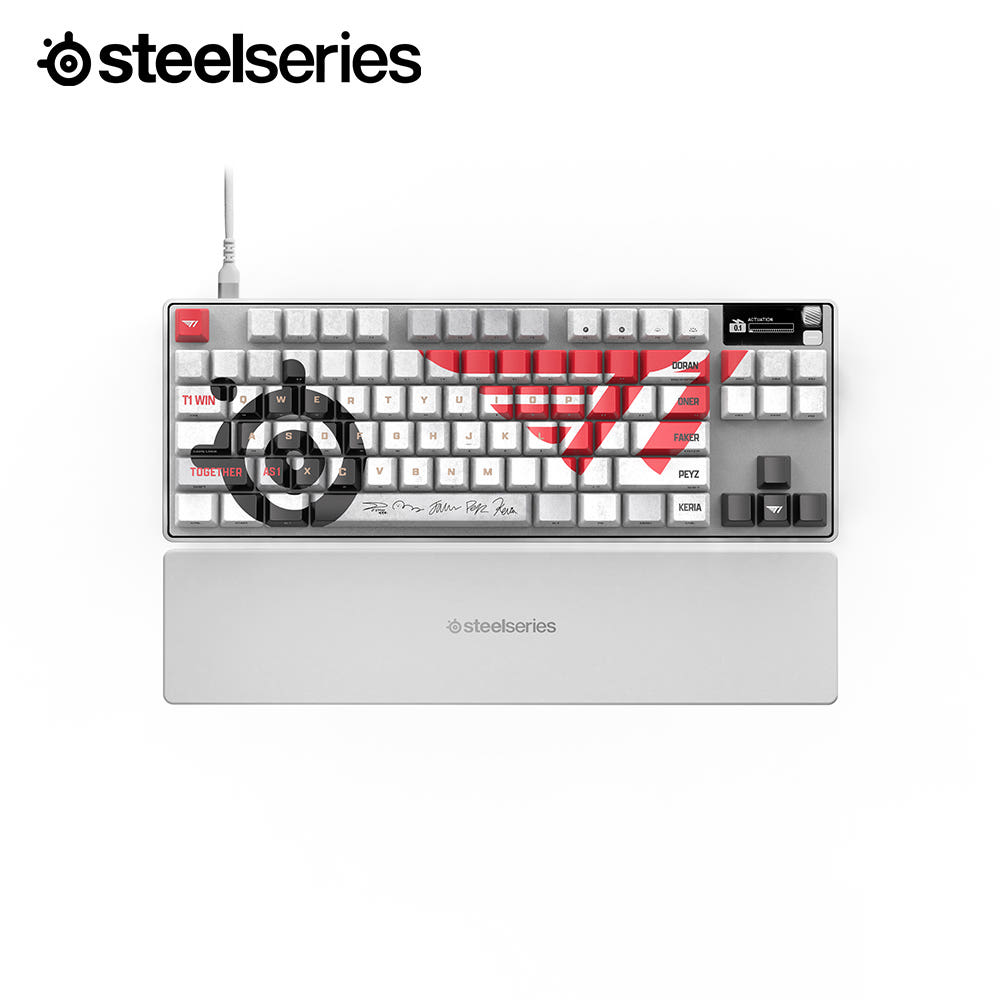 [含T1 2.0 版 PBT 鍵帽組贈品] SteelSeries Apex Pro Gen 3 磁軸機械式電競鍵盤（黑色/白色)