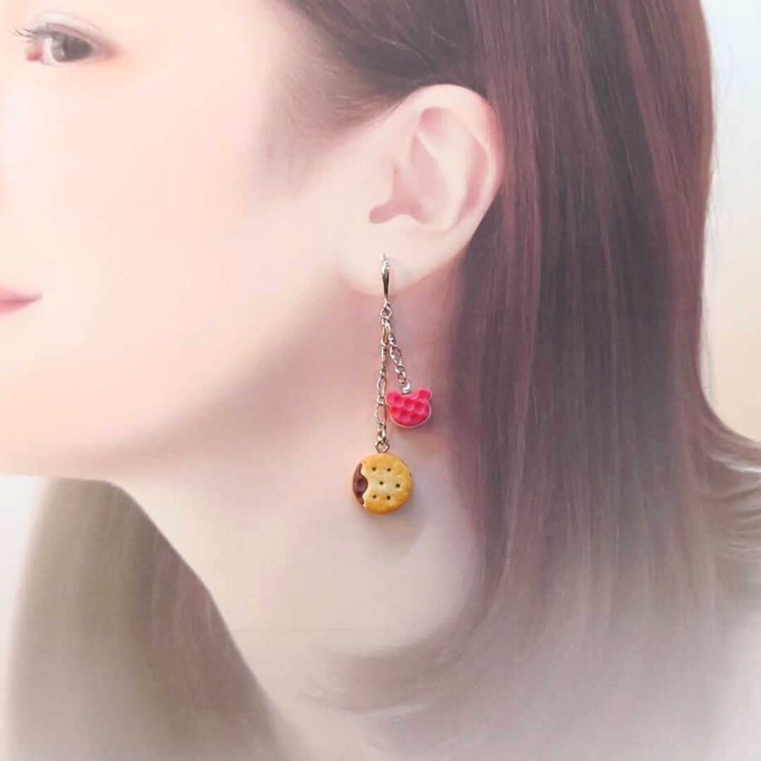 仿真手工餅乾耳環 三件組
