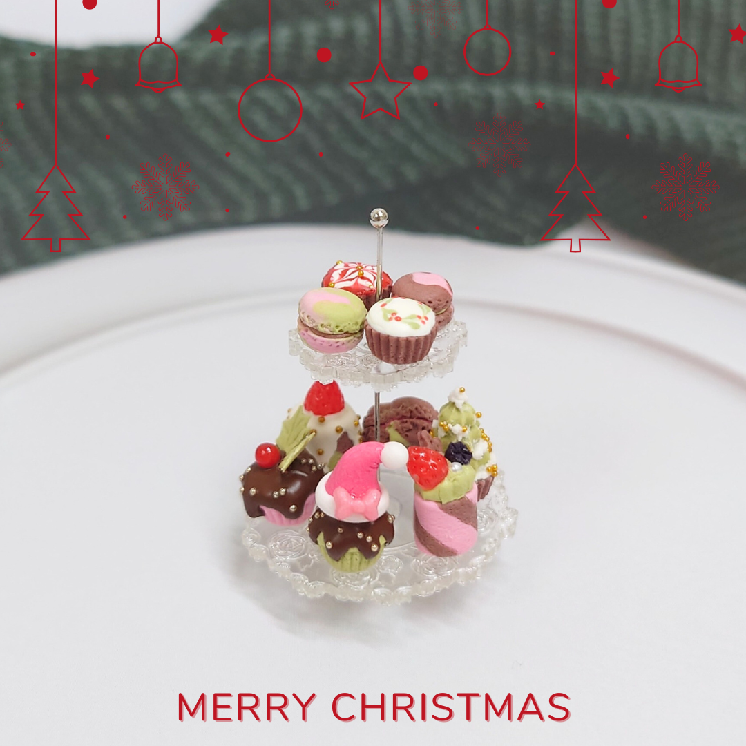 可愛的黏土聖誕蛋糕