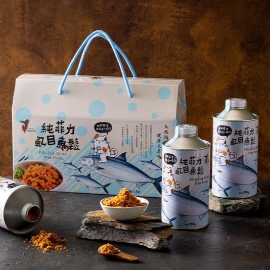 府城館｜純虱目魚菲力魚鬆-3入彩繪禮盒 ( 180g*3罐+禮盒)