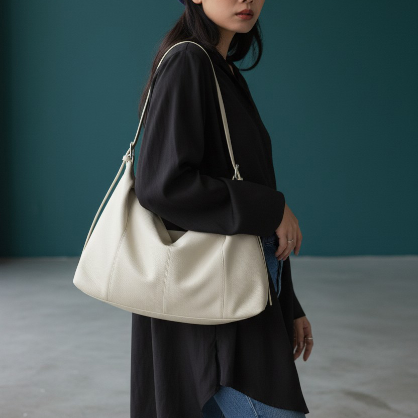 Étoffe｜伊朵芙真皮柔雲肩包-白色