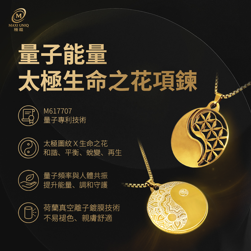 量子能量太極生命之花項鍊 量子能量太極生命之花項鍊