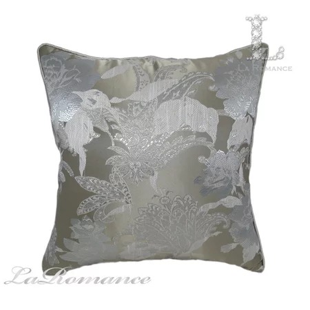 ★寶藏清倉★【古典風情系列】米金色純棉高織密牡丹緹花抱枕