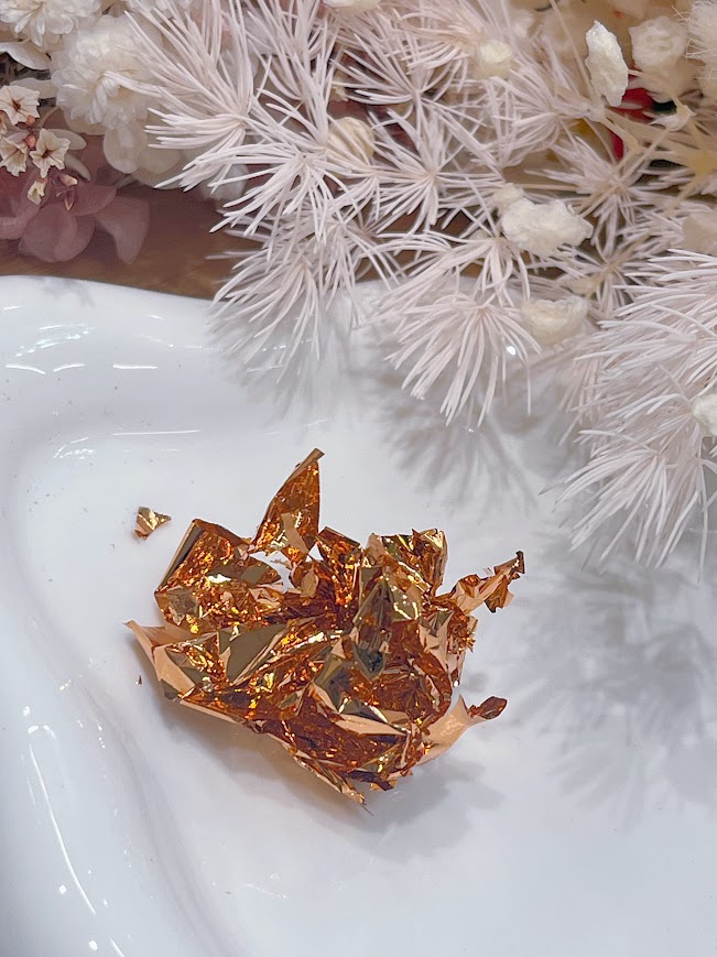 美甲素材~金箔紙大片橘色