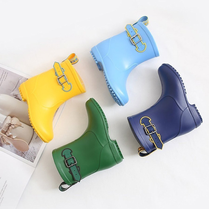 (現貨) 雙扣防滑雨靴|短筒兒童防水雨鞋 (4色)6