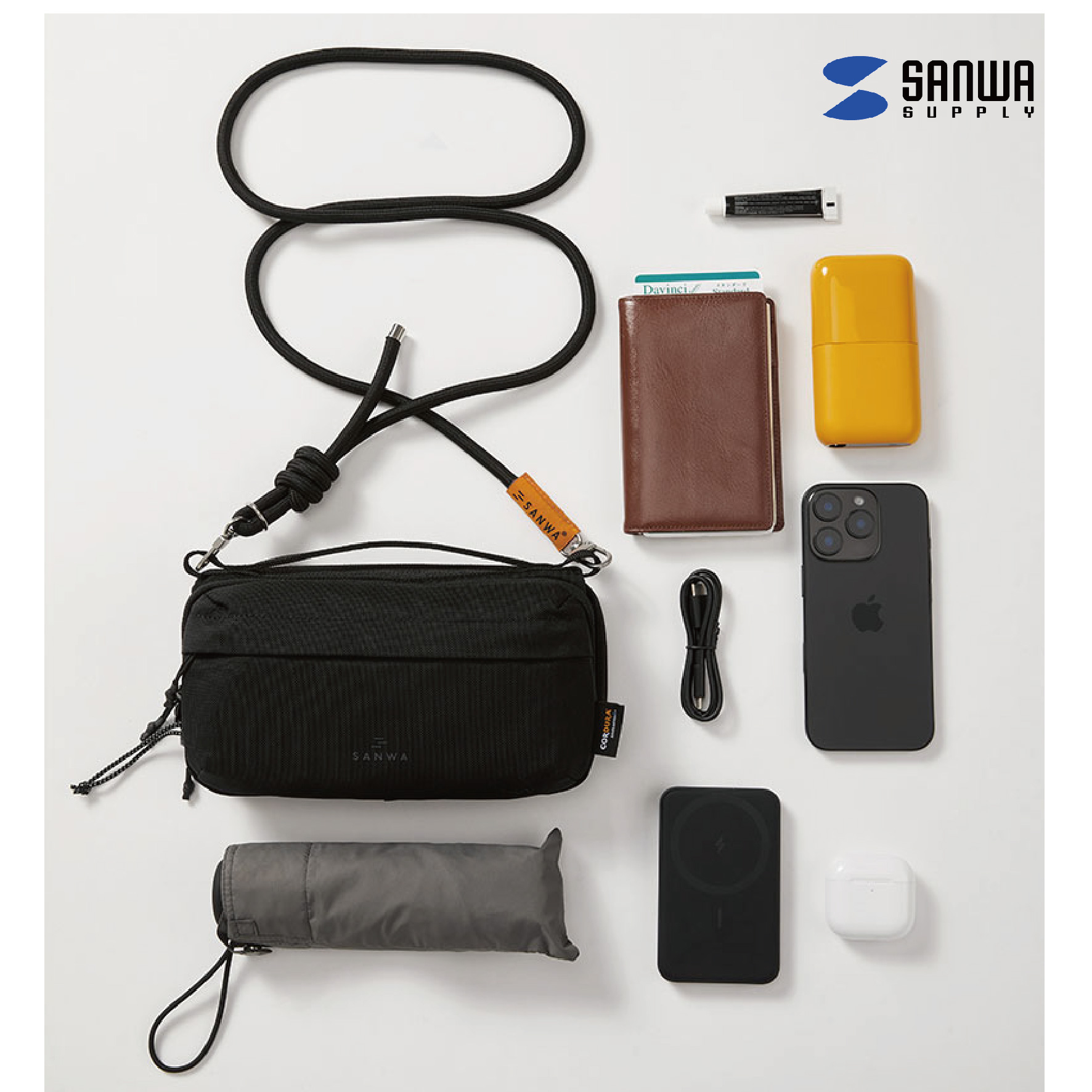 日本 SANWA SUPPLY BAG2隨身手機包 護照包 摺疊包 證件包 外出包13