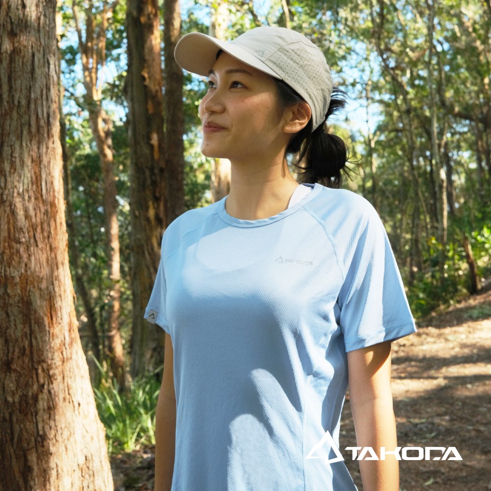 TAKODA Wi 環保機能輕量速乾圓領短袖 女款 淺藍/粉紫3