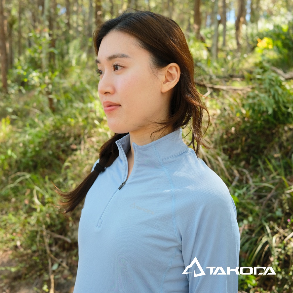 TAKODA Wi 環保機能速乾拉鍊長袖 女款 粉紫/淺藍/芥末黃11