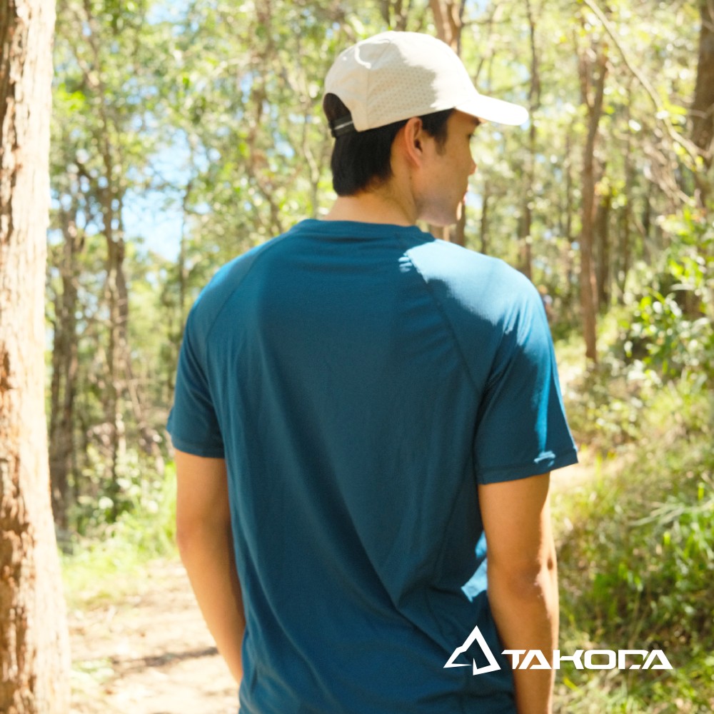 TAKODA Wi 環保機能輕量速乾圓領短袖 男款 暗岩藍/森林綠4