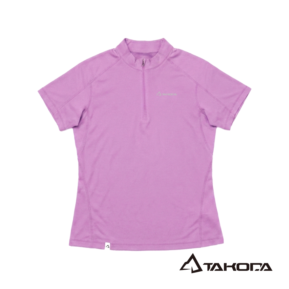 TAKODA Wi 環保機能輕量排汗拉鍊短袖 女款 淺藍/粉紫/芥末黃13