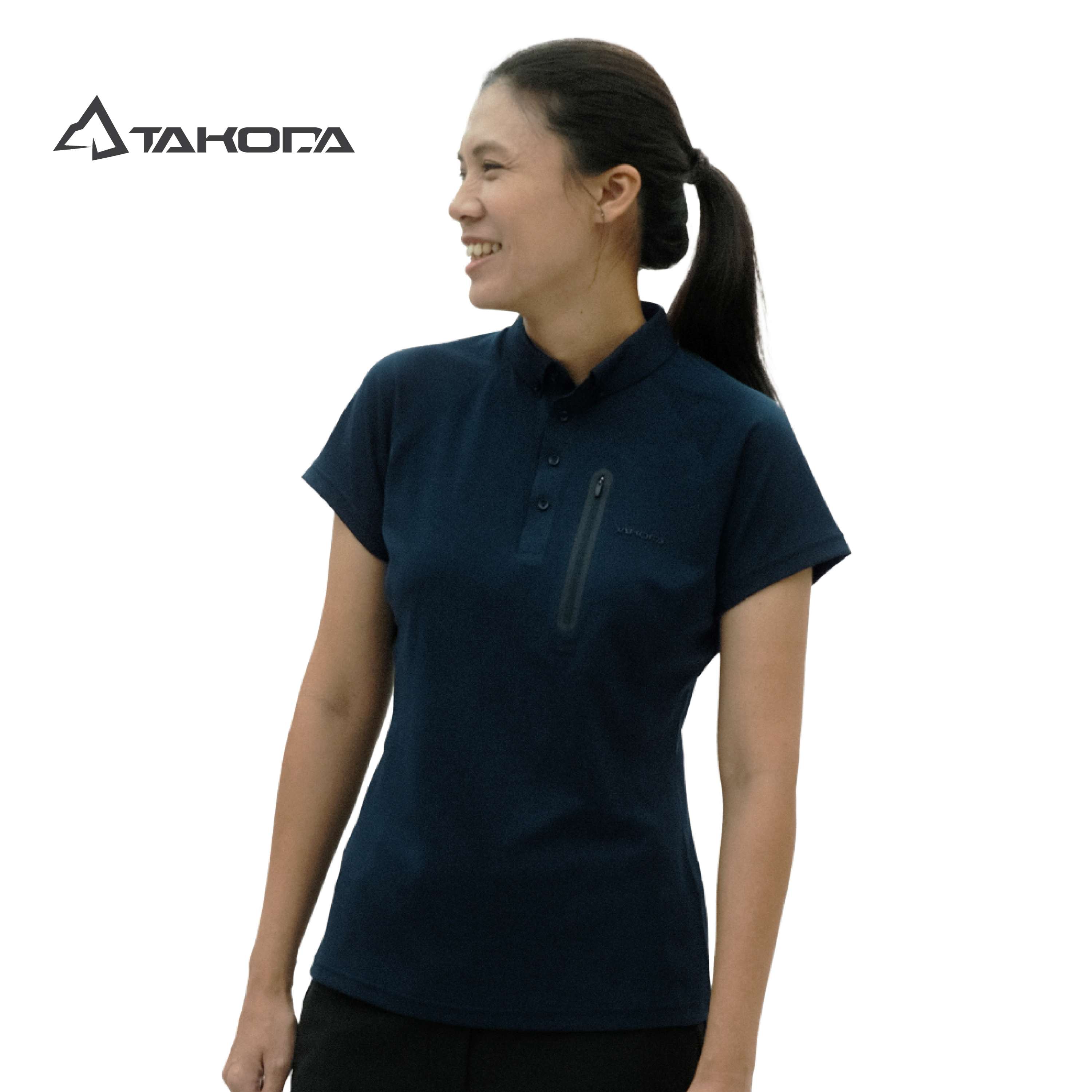 TAKODA Tipi 排汗吸臭都會休閒 POLO衫 女款 藏青色1
