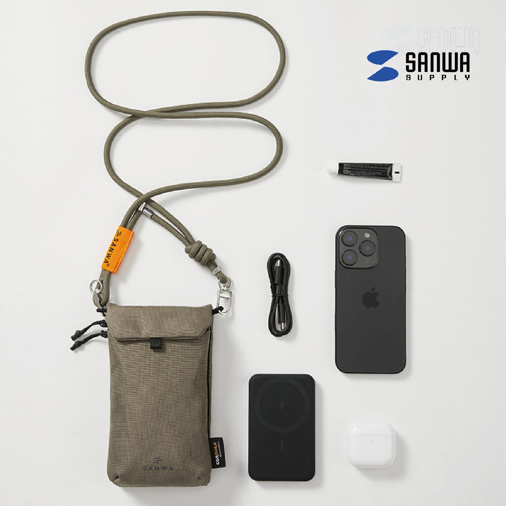 日本 SANWA SUPPLY BAG1隨身手機包 護照包 摺疊包 證件包 外出包15