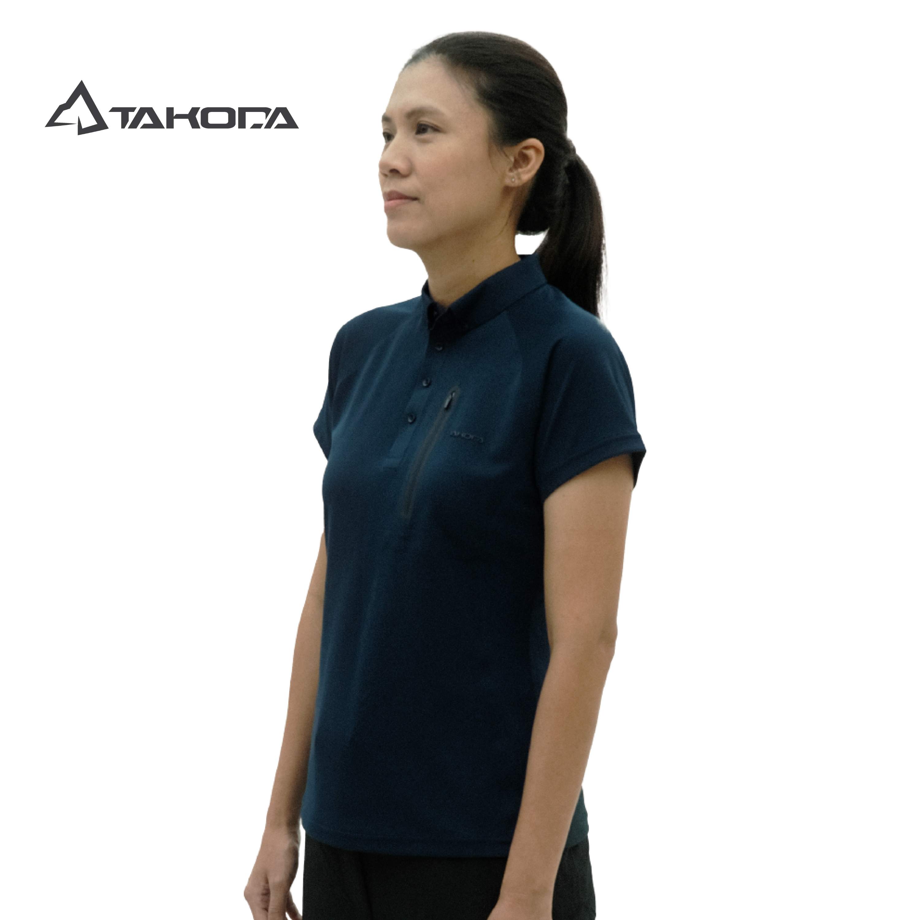 TAKODA Tipi 排汗吸臭都會休閒 POLO衫 女款 藏青色2