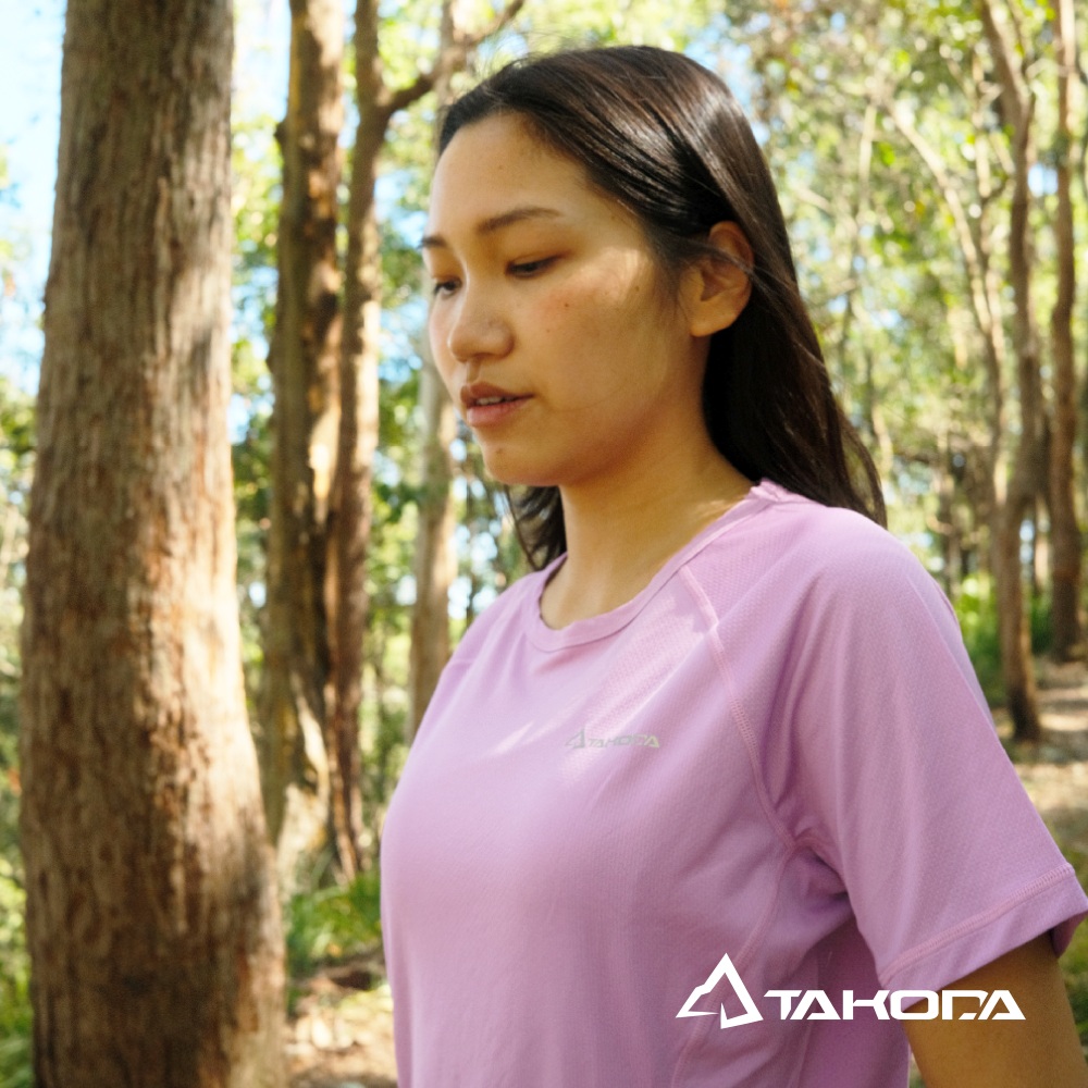 TAKODA Wi 環保機能輕量速乾圓領短袖 女款 淺藍/粉紫7